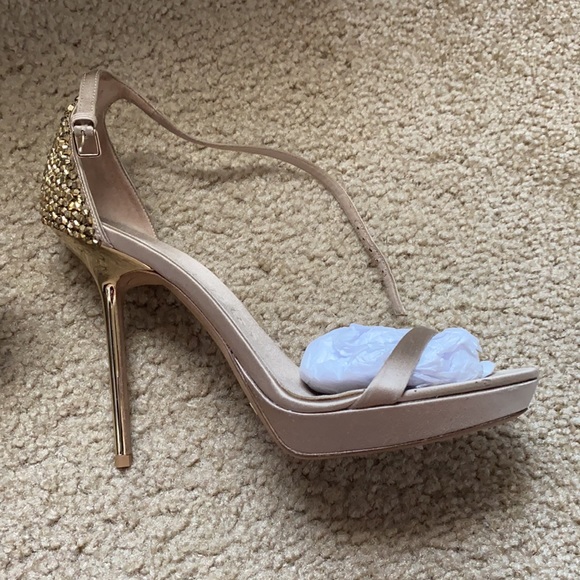 WORN Once Authentic Burberry Gold and beaded heels - Picture 6 of 7